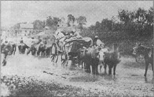 1862 photo by Timothy H. O'Sullivan of fugitive blacks crossing the Rappahannock River as they flee Culpeper