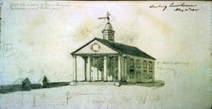 Loudoun County Courthouse, in Leesburg, 1815 Benjamin Latrobe Watercolor