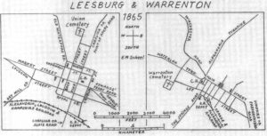 1865 maps of Leesburd and Warrenton, Virginia