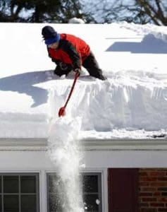 Two feet of snow on the roof