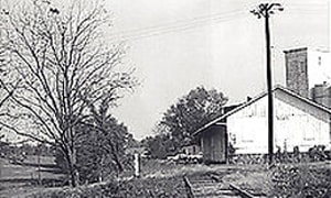 The Hamilton train station, one of the stops on the W&OD line, in a photograph from 1968, the year that the railroad was abandoned. (From The Thomas Balch Library)