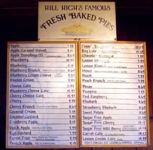 More than 35 pies were available at the Hill High Country Store in Round Hill VA