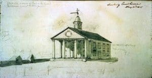 Loudoun County Courthouse, in Leesburg, 1815 Benjamin Latrobe Watercolor