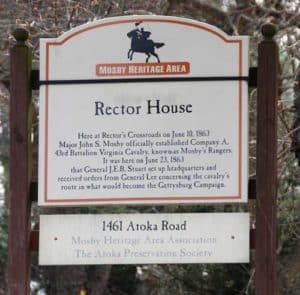 Rector House sign in Atoka VA