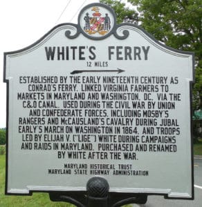 White's ferry road marker